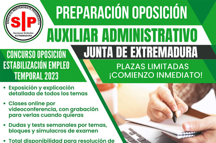 Preparación oposición estabilización empleo público Auxiliar Administrativo Junta Extremadura