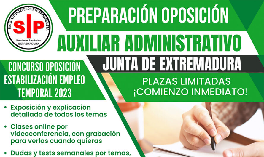 Preparación oposición estabilización empleo público Auxiliar Administrativo Junta Extremadura